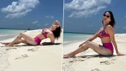 Sunny Leone Is Slaying in a Pink Floral Bikini; Actress Is a Sight to Behold as She Poses at the Beach (View Pics)