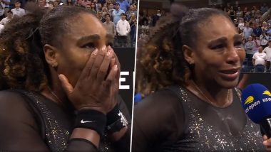 Serena Williams Breaks Down During Her Emotional Speech After Retiring From Tennis at US Open 2022 (Watch Video)