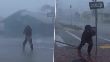 Journalist Nearly Blown Away by Strong Winds on Camera While Covering Hurricane Ian; Video Goes Viral 