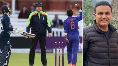 Virender Sehwag Trolls 'English Guys' After Deepti Sharma's Mankad Dismissal of Charlie Dean Causes Controversy