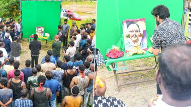 RIP Krishnam Raju: Chiranjeevi Pays Tribute to the Rebel Star on the Sets of Mega 154 (View Pics)