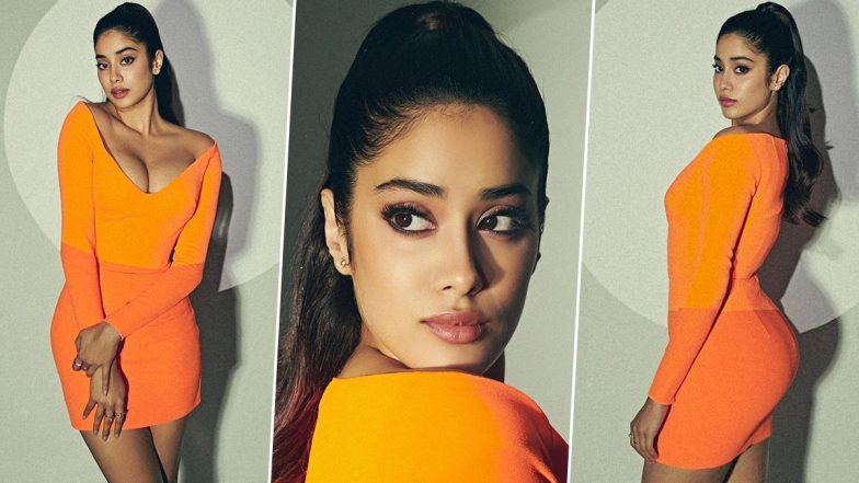 Janhvi Kapoor Is Slaying in This Tangerine Bodycon Dress and Her Stunning Look Says It All! (View Pics)