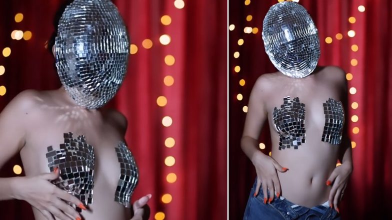 Urfi Javed Is a Disco Ball Literally as She Covers Her Face and Assets With an Aim To Shine! (Watch Video)