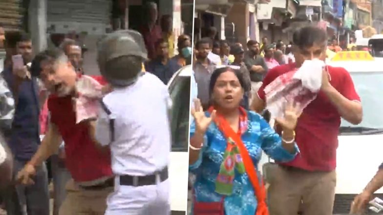 Video: West Bengal Police Thrash BJP Worker Who Had Joined Other Party Workers in Nabanna Rally