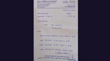 Kerala Doctor's Unconventional Super Neat Handwriting on Prescription Surprises Netizens; See Viral Post