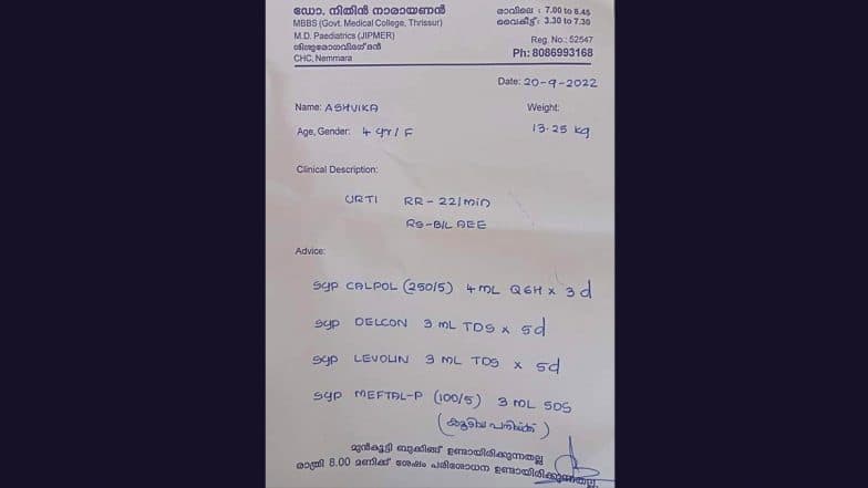 Kerala Doctor's Unconventional Super Neat Handwriting on Prescription ...