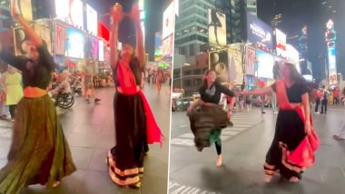 Garba at Times Square in New York! Old Video of Women Dancing Enthusiastically Goes Viral This Navratri Season (Watch)