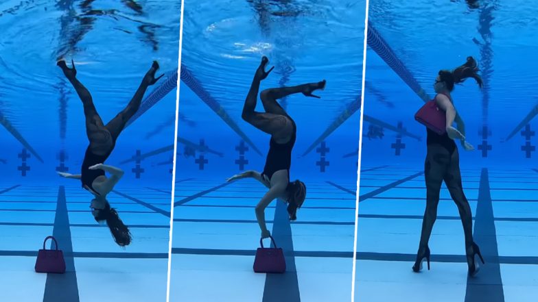 WATCH: Girl Walks Upside Down in Swimming Pool; Viral Video of Underwater Catwalk Stuns the Internet!