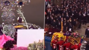 Uninvited Guest Spotted At Queen Elizabeth II's State Funeral; Video of Tiny Spider Crawling on Handwritten Note on Her Majesty's Coffin At Westminster Abbey Goes Viral