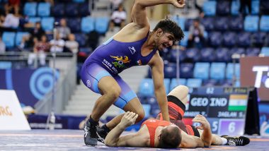 Sagar Jaglan at World Wrestling Championships 2022 Live Streaming Online: Know TV Channel & Telecast Details for Men's 74kg Freestyle Event Coverage in Belgrade