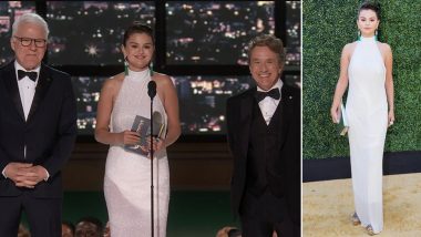 Emmys 2022: Selena Gomez Sizzles in White Halter-Neck Gown As She Makes a Stylish Appearance at 74th Primetime Emmy Awards; Beautiful Pics and Messages Go Viral on the Internet