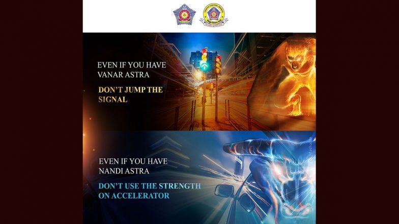 Mumbai Traffic Police Spread Awareness About Driving Safe With a ‘Brahmastra’ Twist (View Pic)