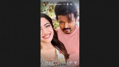 Varisu: Rashmika Mandanna Is All Smiles as She Poses With Thalapathy Vijay from the Sets of Their Upcoming Film (View Pic)