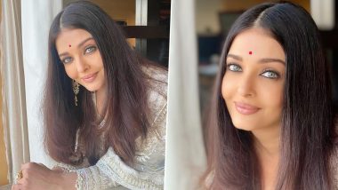 Looking For Navratri 2022 Day 1 Outfit Inspiration? These Pics of Aishwarya Rai Bachchan in White and Golden Ethnicwear Is What You Need