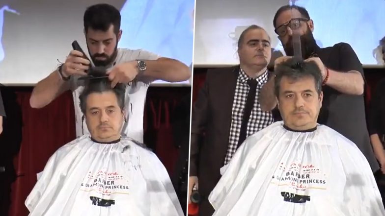 Watch: Greek Hairdresser Sets Guinness World Record for Fastest Haircut Using Trimmer in 47 Seconds; Old Video Goes Viral 