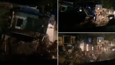 Video: Portion of Seven Hutments on A Nullah Cave in Mumbai Collapses, Residents Vacated to Safety