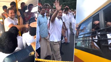 Bharat Jodo Yatra: Morning Leg of Congress Padyatra Concludes, Rahul Gandhi To Interact With Cashew Workers, Others at Kollam (Watch Video)