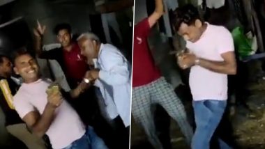 Viral Video: Man Brandishes Pistol While Grooving With Friends on ‘Tamanche Pe Disco’ Song at Birthday Party in UP’s Aligarh, Case Registered