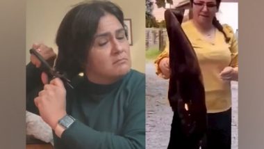 World News | Iranian Women Chop off Hair, Burn Hijabs to Mark Protest over Death of Mahsa Amini