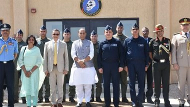 World News | Defence Minister Rajnath Singh Visits Cairo West Airbase