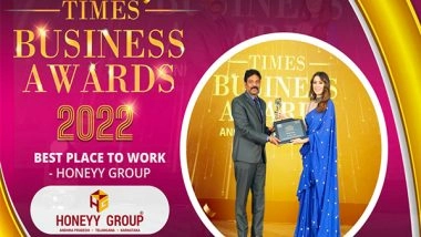Business News | Honeyy Group Receives The Times Business Awards 2022 for the Best Place to Work