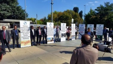 World News | Activists Hold Anti-Pakistan Protest Outside UN Office in Geneva