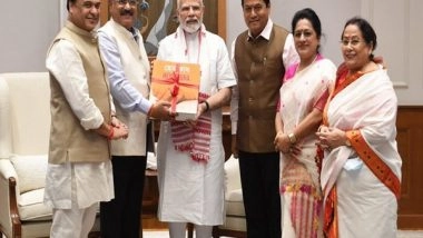 India News | PM Modi Receives Copy of Braille Version of Assamese Dictionary 'Hemkosh'