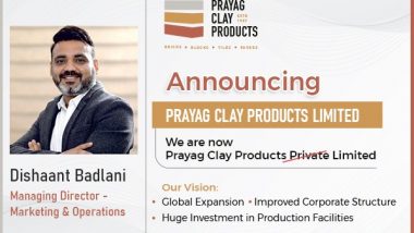 Business News | Prayag Clay Products Transforms into Limited Company, to Expand Globally