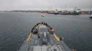 World News | INS Tarkash at Port Gentil, Gabon Marking First-ever Visit by Any Indian Naval Ship