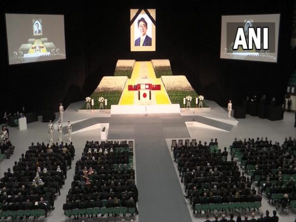 PM Narendra Modi Attends State Funeral of Former Japanese PM at Nippon Budokan Hall in Tokyo