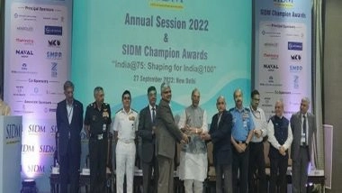 Business News | SASMOS Receives Award for Excellent Export Performance During the 5th Annual Session of the Society of Indian Defence Manufacturing (SIDM)