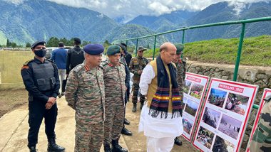 India News | Rajnath Singh Visits Forward Areas of 3 Corps in Arunachal, Reviews Defence Preparedness Along LAC