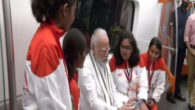 India News | PM Modi Inaugurates Phase I of Ahmedabad Metro Rail Project, Takes Ride