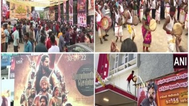 Entertainment News | From Offering Milk to Bursting Crackers, Fans Celebrate Release of 'Ponniyin Selvan' in Tamil Nadu