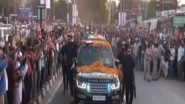 India News | Gujarat: PM Modi Reaches Ambaji, Thousands Turn Up for His Roadshow