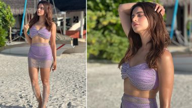 Aamna Sharif Exudes Mermaid Vibes in Lavender Bikini; Check Out Actress' Sexy Pics From Her Maldives Vacation!