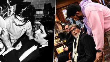 Abhishek Bachchan Surprises Father Amitabh Bachchan by Visiting on Sets of His Upcoming Film (View Post)