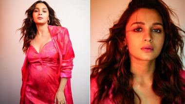 Alia Bhatt Flaunts Her Pregnancy Glow in a Floral Print Dress Paired With Jacket for Brahmastra Promotions (View Pics)