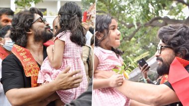 Ganpati Visarjan 2022: Allu Arjun Looks the Happiest With Daughter Arha As They Bid Adieu to Bappa (View Pics)