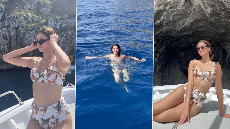 Ananya Panday Chills on a Boat in Floral Bikini As She Listens to 'Sooraj Ki Baahon Mein' on Loop in Italy (View Pics)