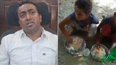 Uttar Pradesh: Students of Government School in Ayodhya Served Boiled Rice and Salt in Midday Meal; Principal Suspended (Video)