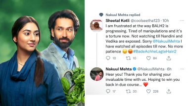 Bade Achhe Lagte Hain 2 Fan Expresses Frustration on Show’s Plot Progress, Nakuul Mehta Promises To Win Back in Due Course (View Tweets)