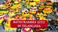 Bathukamma 2022 Start Date in Telangana: Know Origin, Significance and Ways of Celebrating the Crop Harvest Festival With Flowers for Worshipping Goddess Gauri