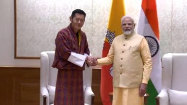 Bhutan King HM Jigme Khesar Namgyel Wangchuck Meets PM Narenda Modi (Watch Video)