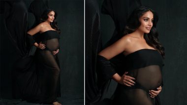 Mom-to-Be Bipasha Basu Caresses Her Baby Bump While Posing in Sheer Black Dress (View Pic)