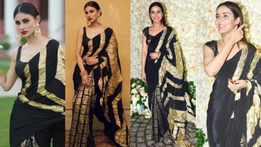 Fashion Faceoff: Jasmin Bhasin or Mouni Roy, Who Nailed this Black Masaba Gupta Saree Better?