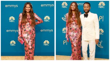 Emmys 2022: Chrissy Teigen Flaunts Baby Bump at Red Carpet as She Attends 74th Primetime Emmy Awards 2022 With Hubby John Legend (View Pics)