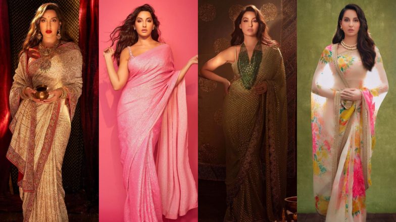 Nora Fatehi's Saree Looks That Are Stunning Pro Max!