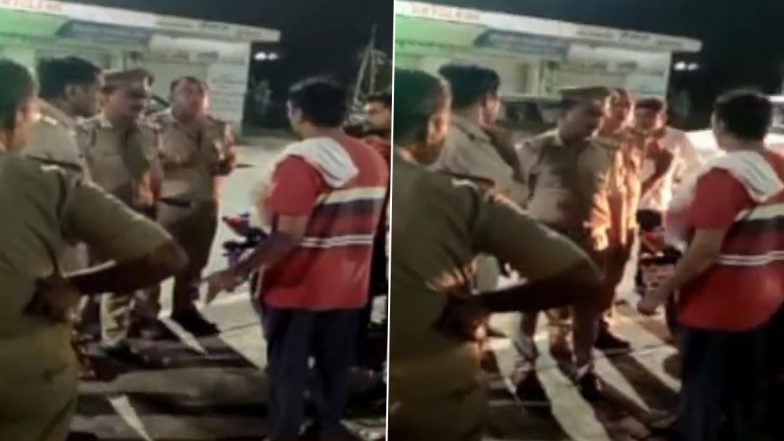 Video: Uttar Pradesh Policeman Hurls Abuses at Man, Slaps Him Nine Times Within Seconds in Amroha; Suspended