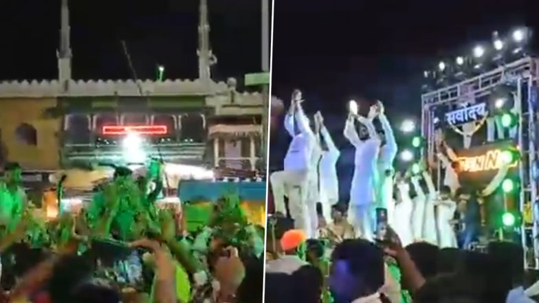 Ganeshotsav 2022: Mandal Carrying Ganesh Idol Plays Famous 'Bhar Do Jholi Meri' Qawwali Near Dargah in Miraj, Watch Viral Video